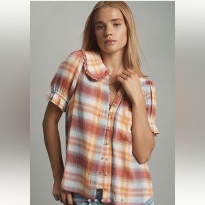 Pilcro The Keira collared button front  shirt size xs